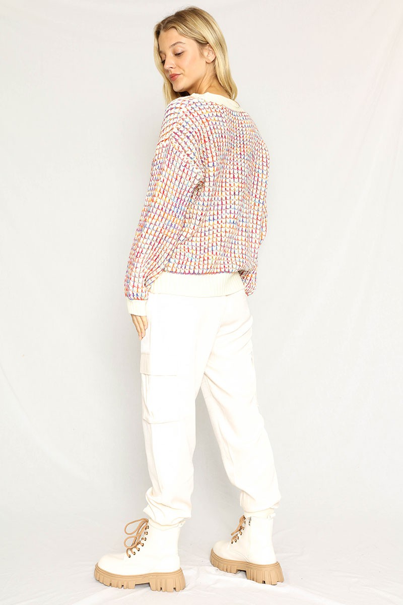 Multicolored knit sweater