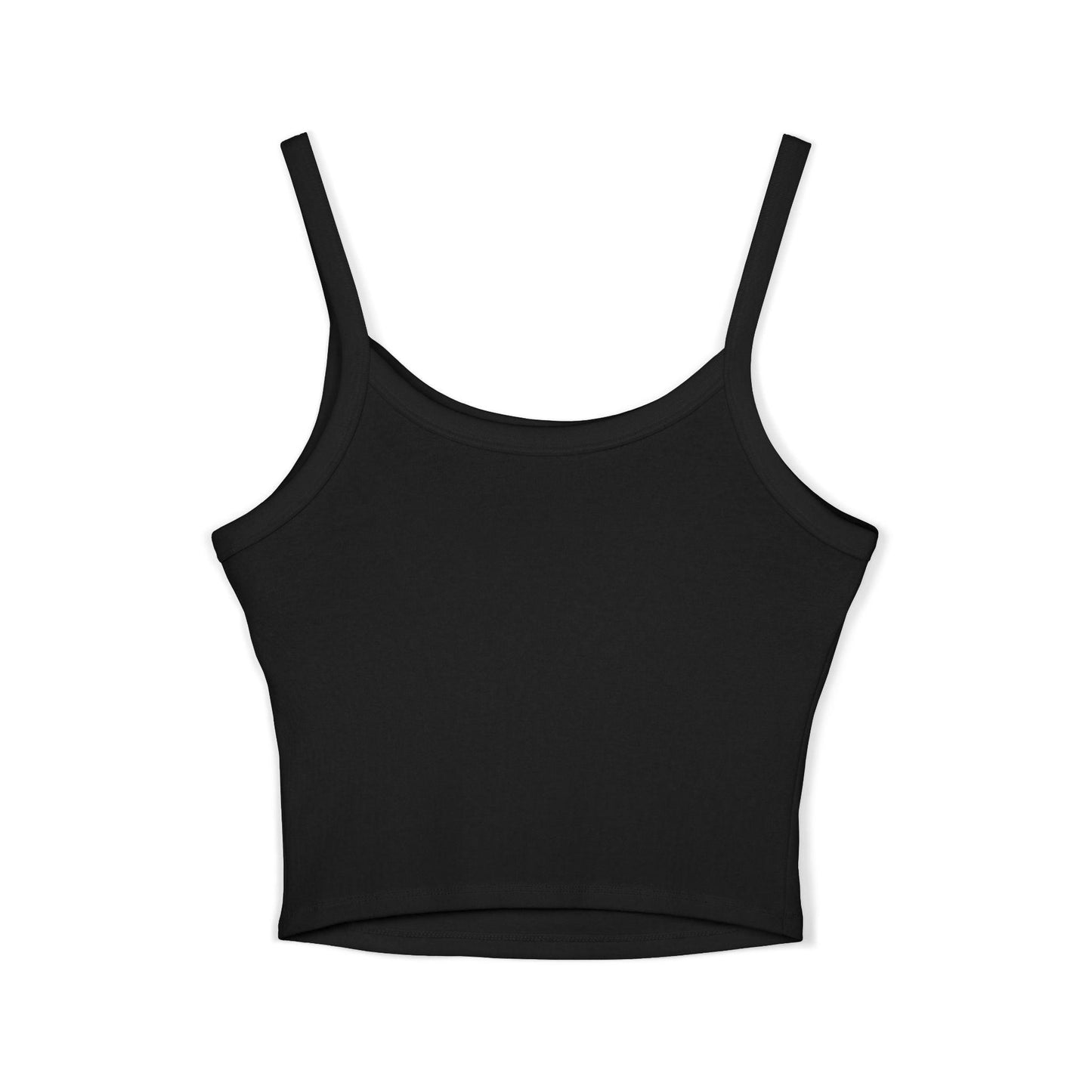 Black Playful & Stylish Womens Spaghetti Strap Tank Top for bartenders, featuring 'Sip Happens, Just Add Alcohol' text.