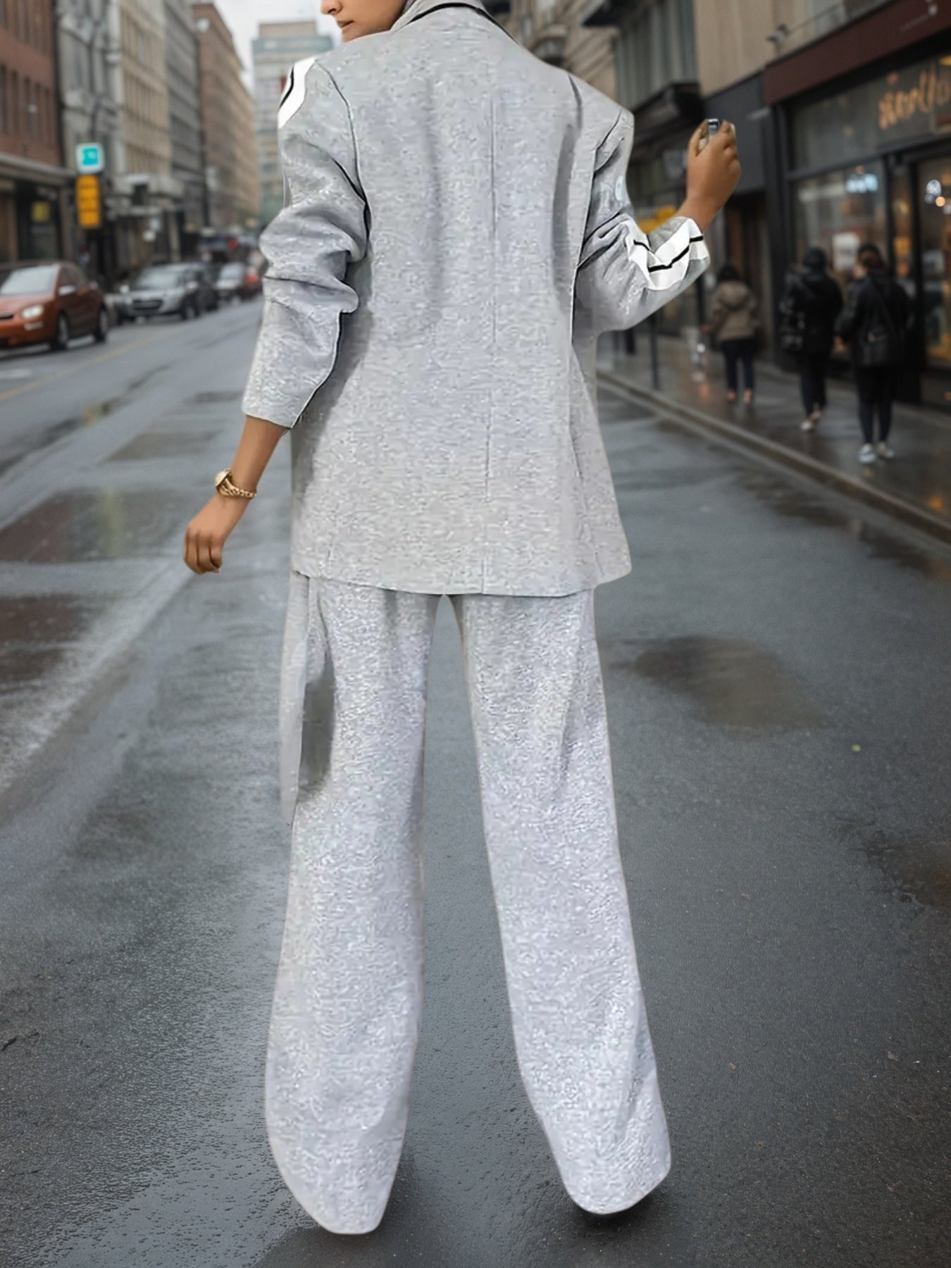 Women’s Elegant Solid Color Suit Set