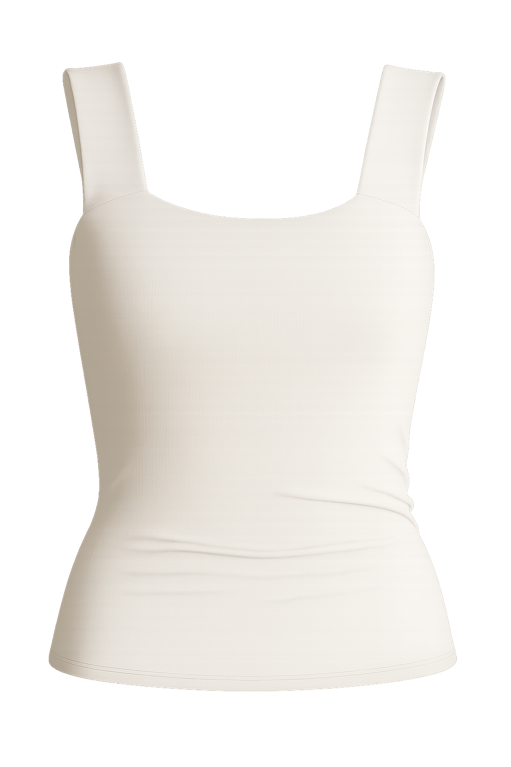 Sculpt Knit Tank Top by Luxe Basics in white with wide straps, square-cut back, and a sleek silhouette for minimalist styling.