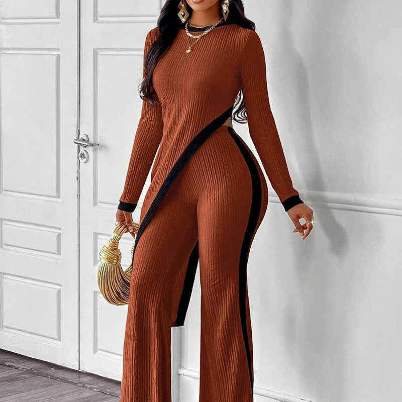 Women’s Asymmetrical Top and Pants Set
