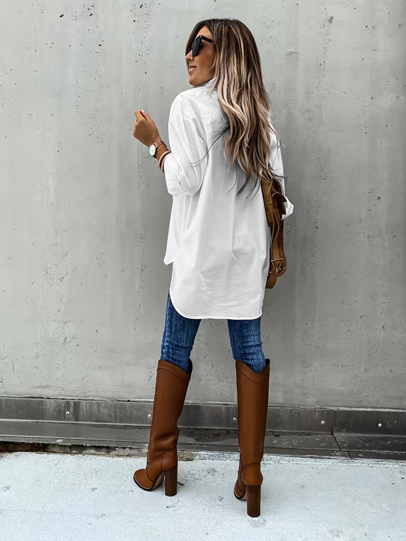 Women’s Casual Long Sleeve Shirt with Pocket