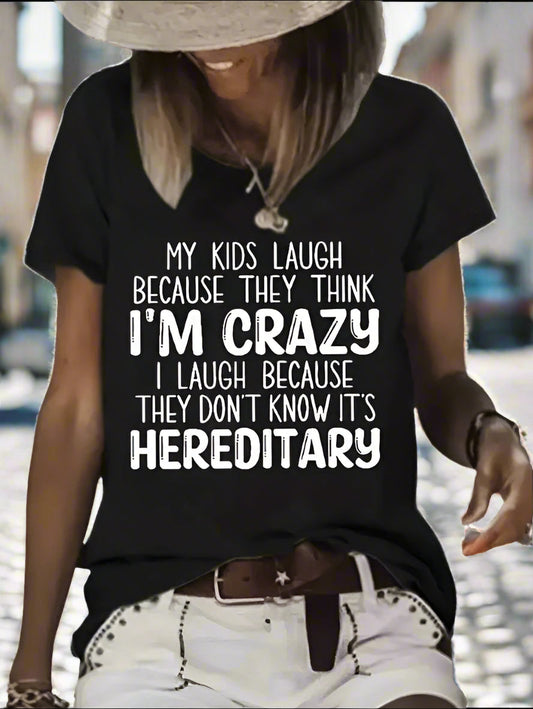 Women’s Vibrant Letter‑Print Crew‑Neck Tee