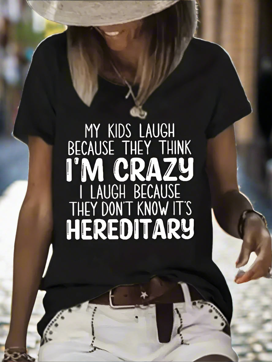 Women’s Vibrant Letter‑Print Crew‑Neck Tee