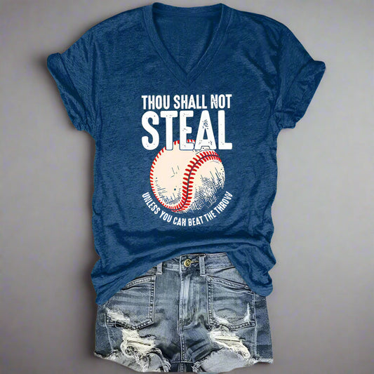 Thou Shall Not Steal Baseball Shirt for Women