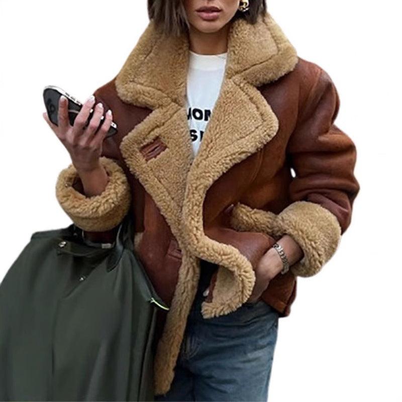 Cozy Cowgirl Lamb's Wool Casual Jacket – Stylish & Comfortable for Cowgirls, featuring soft lamb’s wool and casual fit.