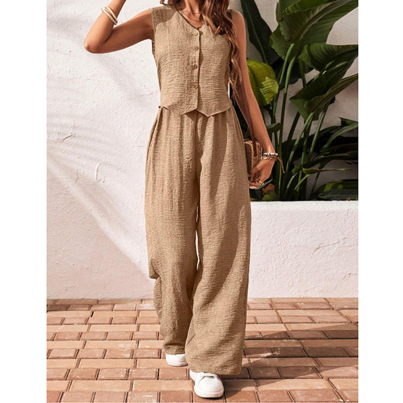 Women’s crop vest blazer wide leg pants set