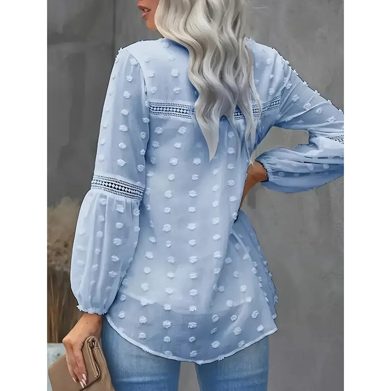Women’s Long‑Sleeve V‑Neck Business Casual Blouse