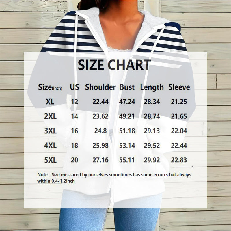 Plus Size Color Block Hoodie – Women’s Casual Zip Sweatshirt