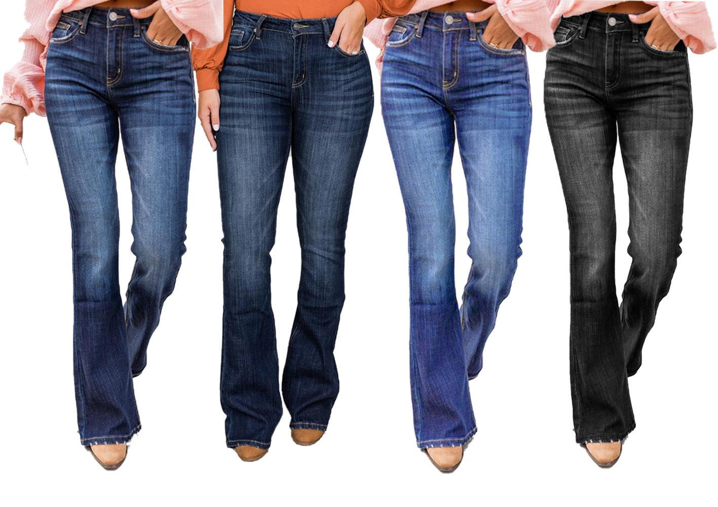 Classic Cowgirl High Waisted Flared Denim Jeans for Women | Flattering Fit & Timeless Style in various washes