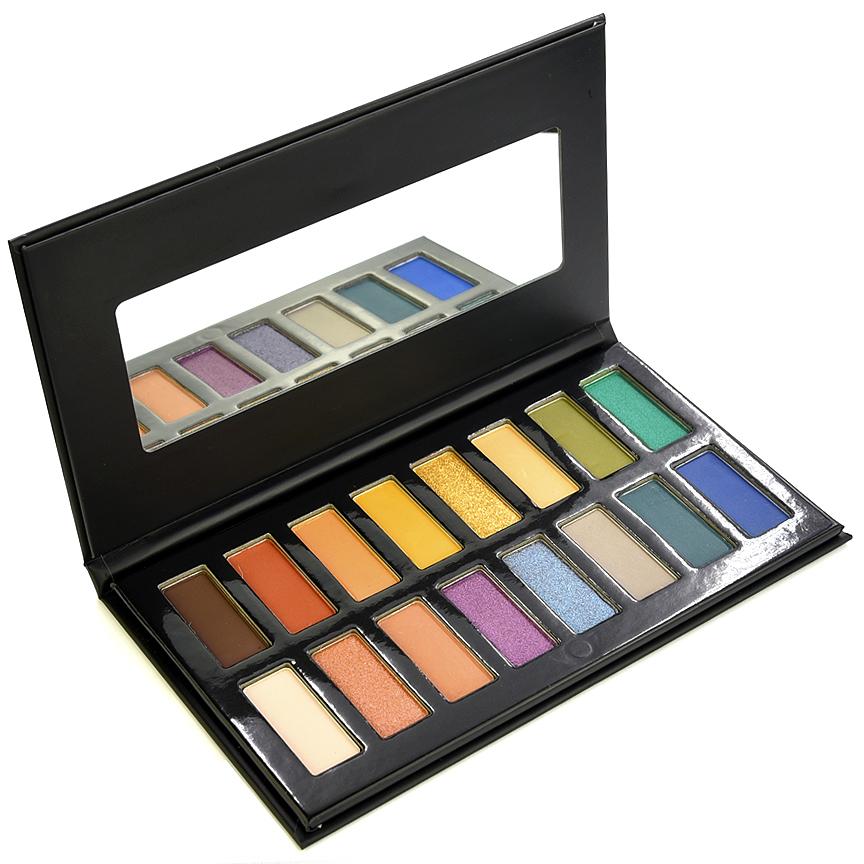 Chroma Eyeshadow Palette CL01 featuring 16 vibrant shades, perfect for bold and editorial eye makeup looks. Richly pigmented formulas.