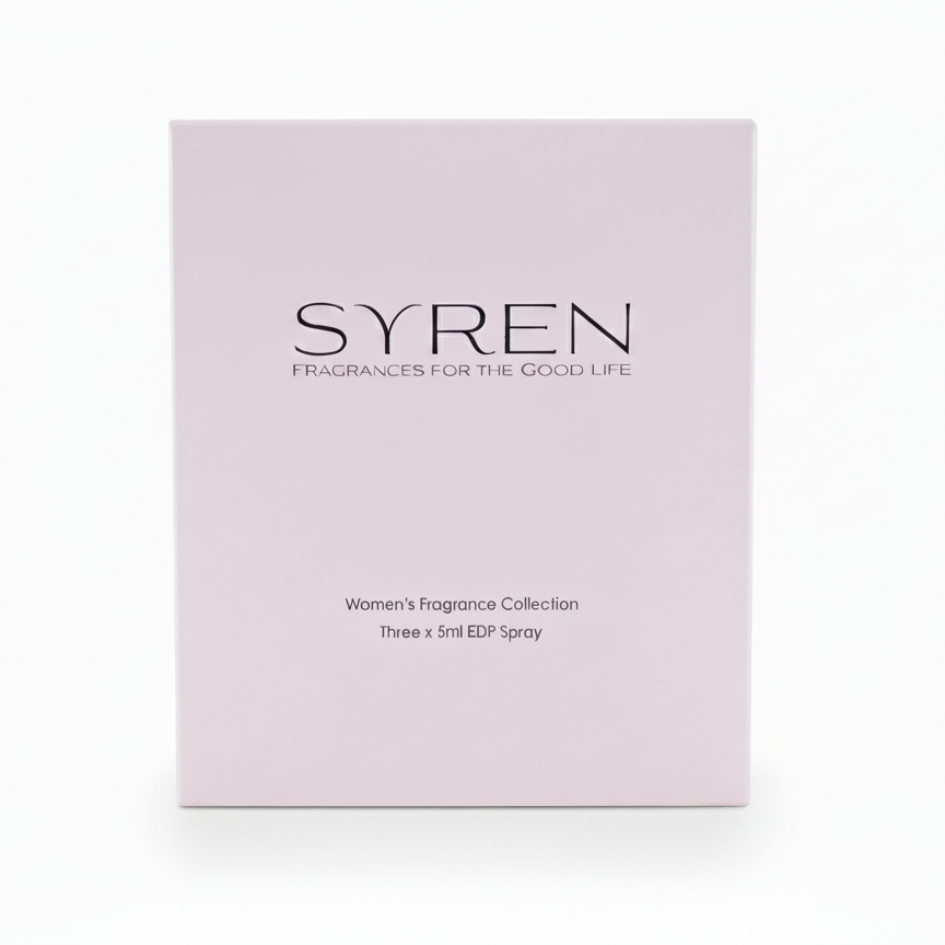 Syren - Women's Discovery Set box showcasing three exclusive fragrances for women.