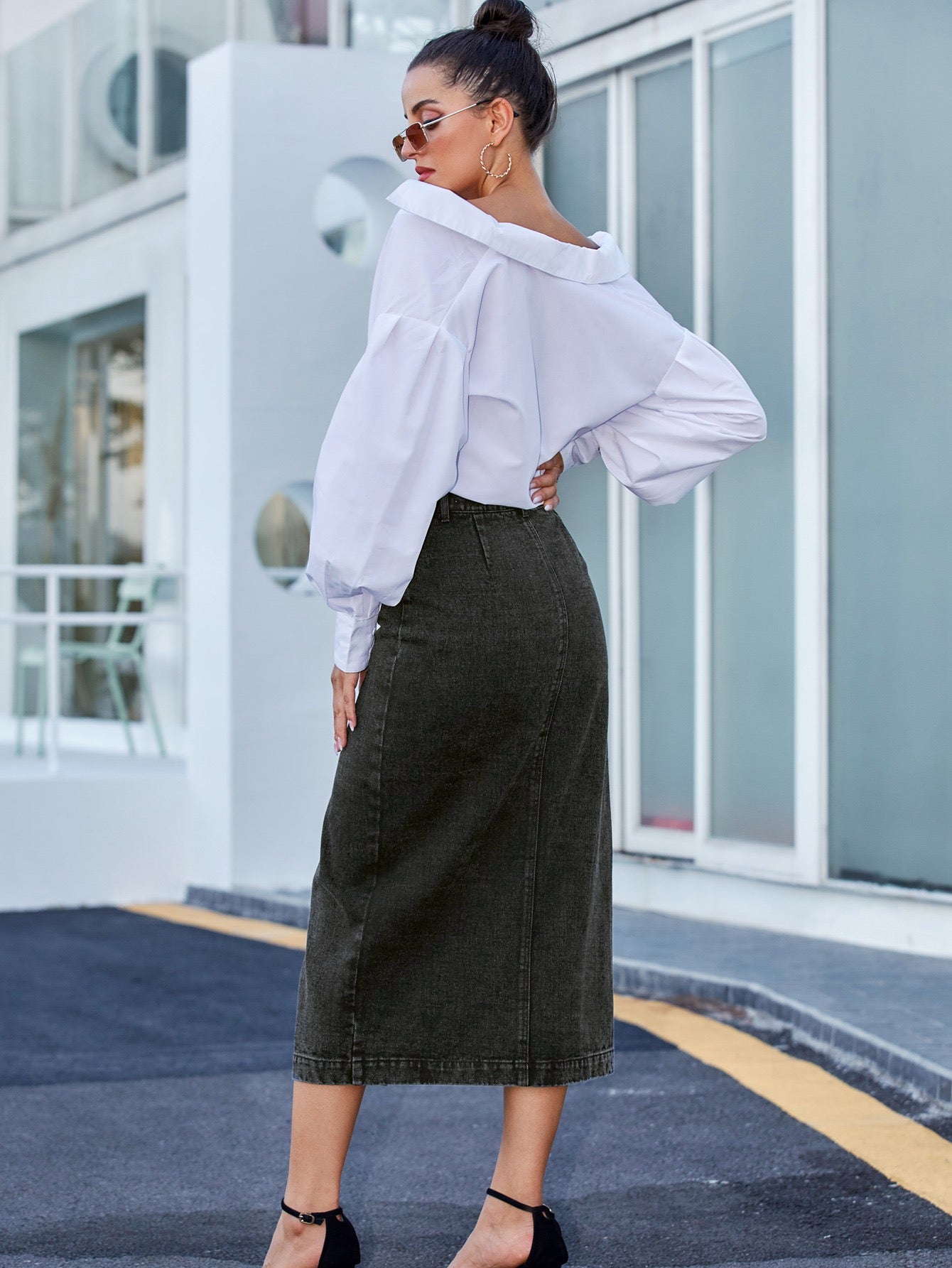 Denim Midi Skirt