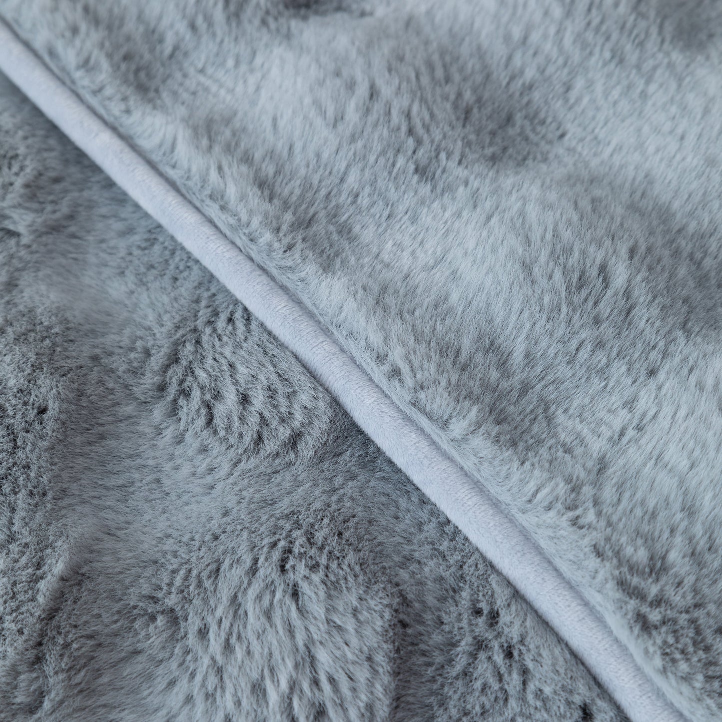 Thick Sofa Cushion Solid Color Faux Fur Fluffy Sofa Cushion Non-Slip Couch Covers in soft grey plush texture.