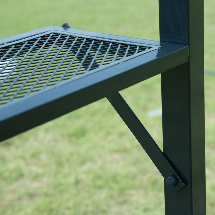 Close-up of 8-Ft x 5-Ft Steel Frame Outdoor Grill Gazebo with Vent Top Canopy detail showcasing durable steel construction and design