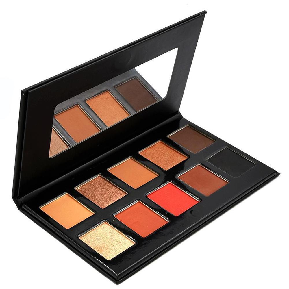 10 Color Temptation Eyeshadow Collection SN10 with ten warm, richly pigmented shades in an open palette, perfect for versatile eye makeup looks.