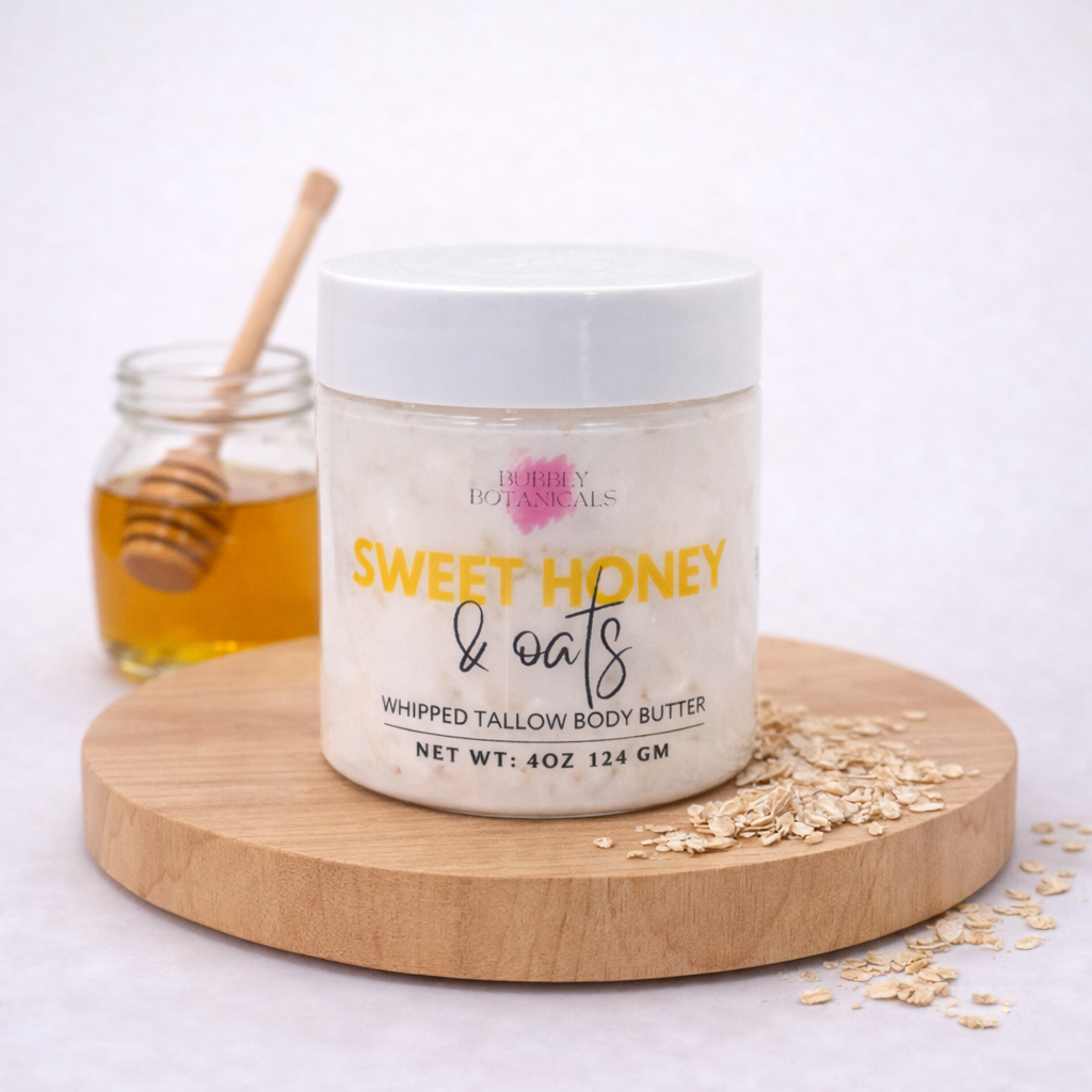 Artisan Tallow Body Butter – Sweet Honey & Oats | Rich Hydration & Honey Almond Scent
