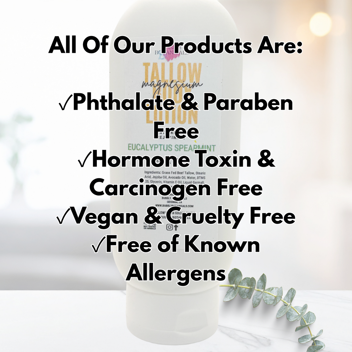 Magnesium Tallow Lotion - Unscented | Relaxation & Muscle Relief