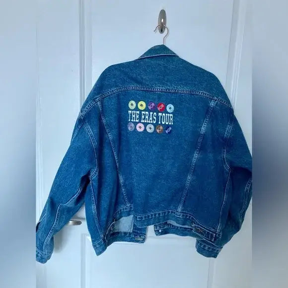 Taylor Swift Eras Tour Embroidered Vintage Jean Jacket
