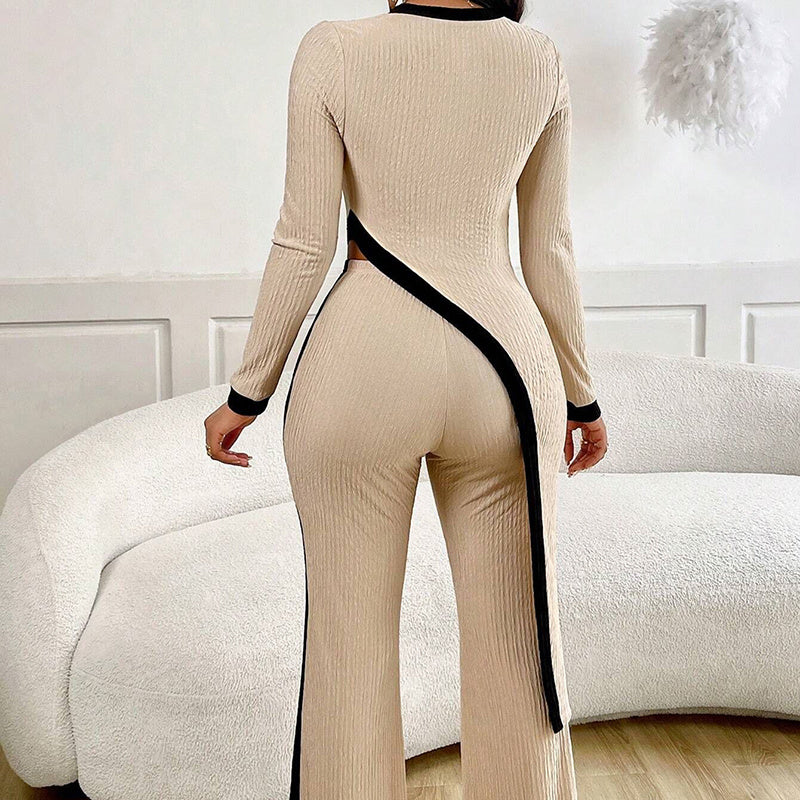 Women’s Asymmetrical Top and Pants Set