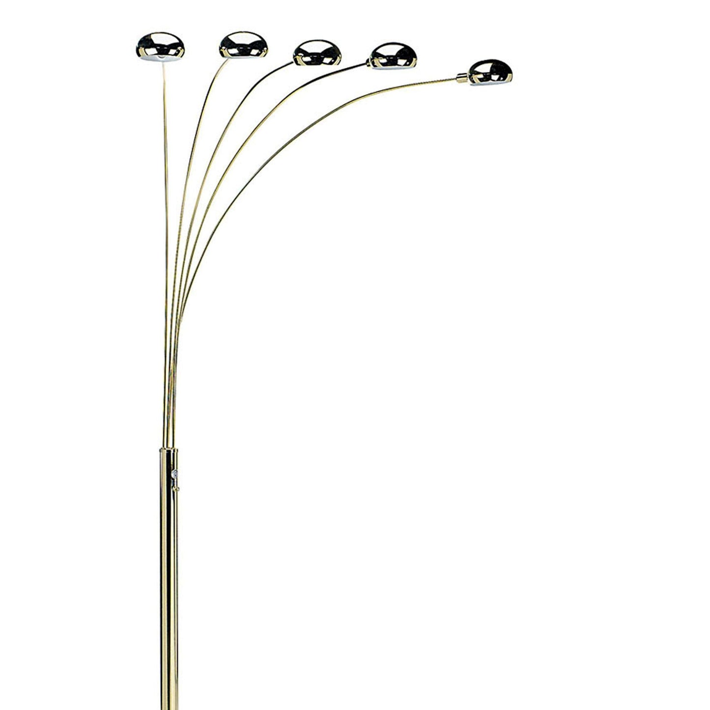 84' Tall Metal Floor Lamp with Polished Brass finish and 5 adjustable Arch Arms