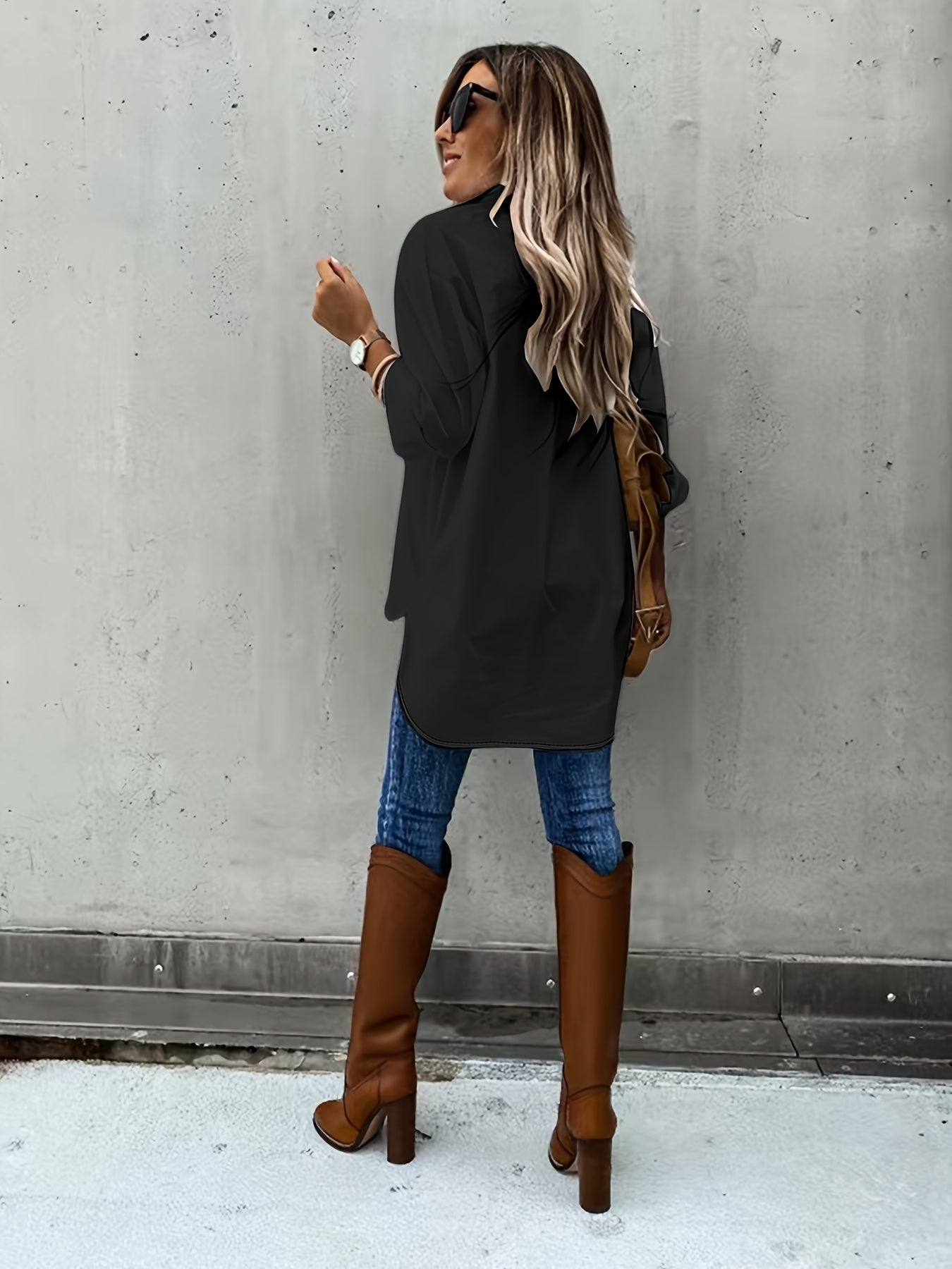 Women’s Casual Long Sleeve Shirt with Pocket