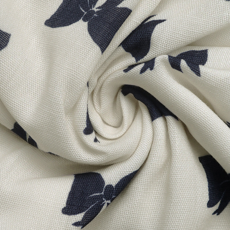 Shoulder Strap Bow Decoration With Bow Print Elegant Summer Dress