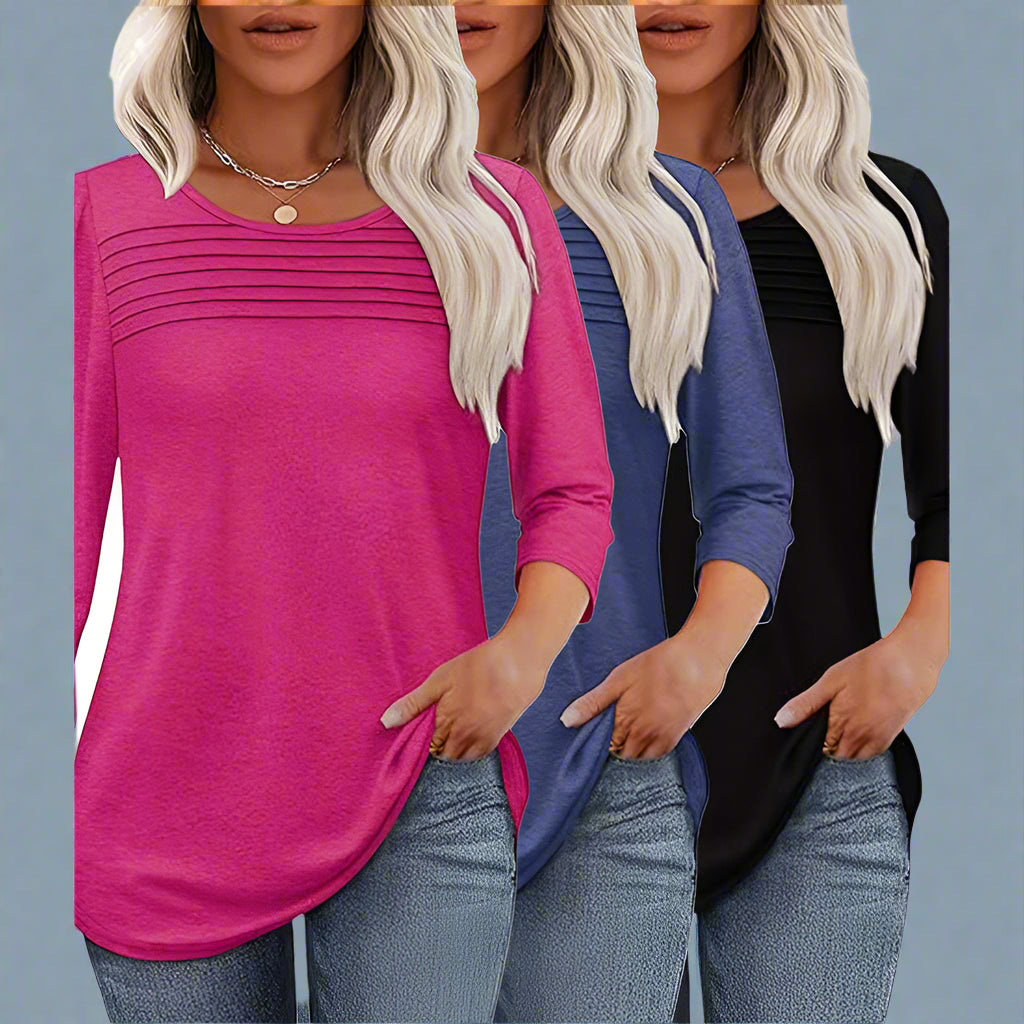 Women's 3-Pack 3 4 Sleeve Tunic Tops