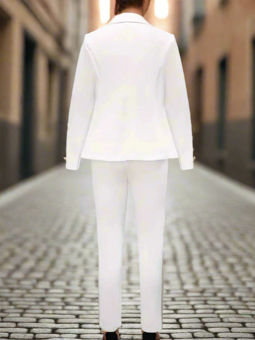 Women’s Double-Breasted Blazer & Slim Trousers Set