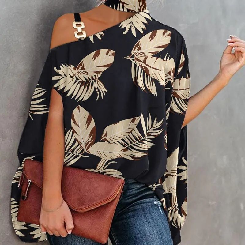 Women's V-Neck Printed Off-Shoulder Vest Top | 6 Prints S–XXL