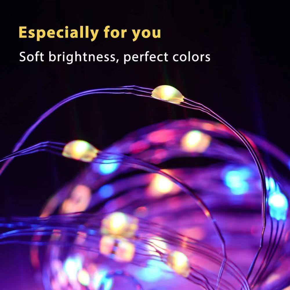 USB Bluetooth Smart Copper Wire Light String in vibrant colors