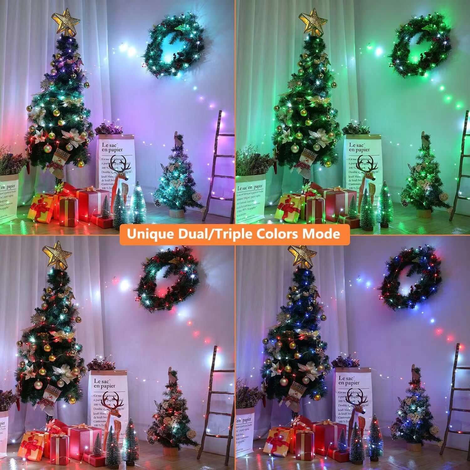 USB Bluetooth Smart Copper Wire Light String illuminating Christmas decorations with dual colors