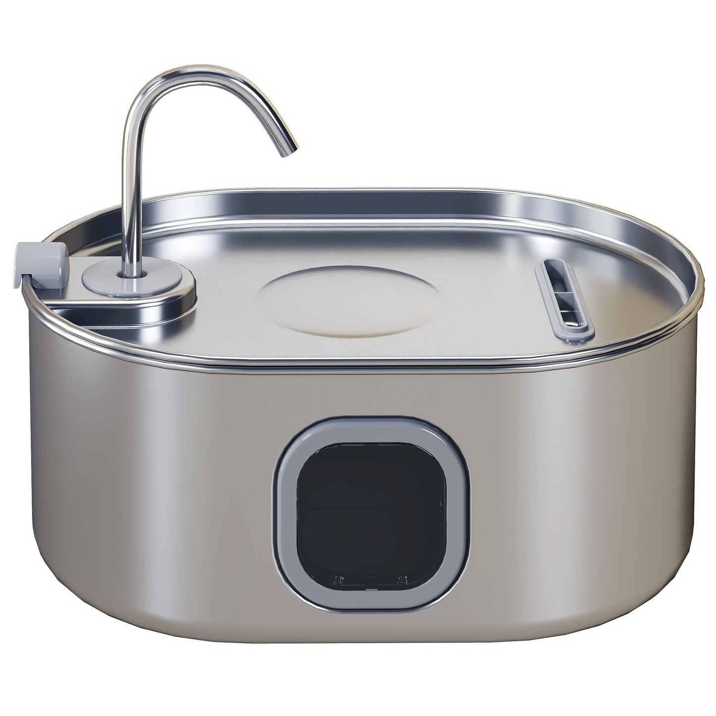 PawHut 246 oz. 7L stainless steel cat water fountain with filters, LED light, ultra-quiet pump, ideal for multi-pet homes.