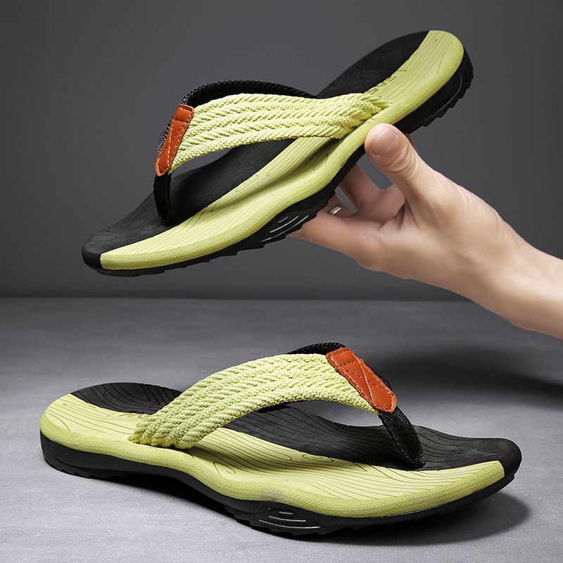 Men's anti-skid beach slippers with lightweight rubber sole and superior straps, perfect for casual wear and vacations.