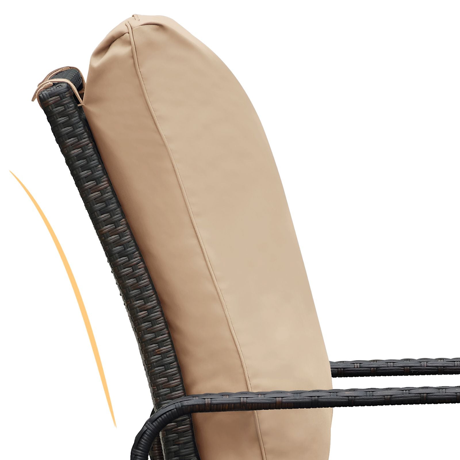 Adjustable Wicker Recliner Chair showing backrest adjustment feature