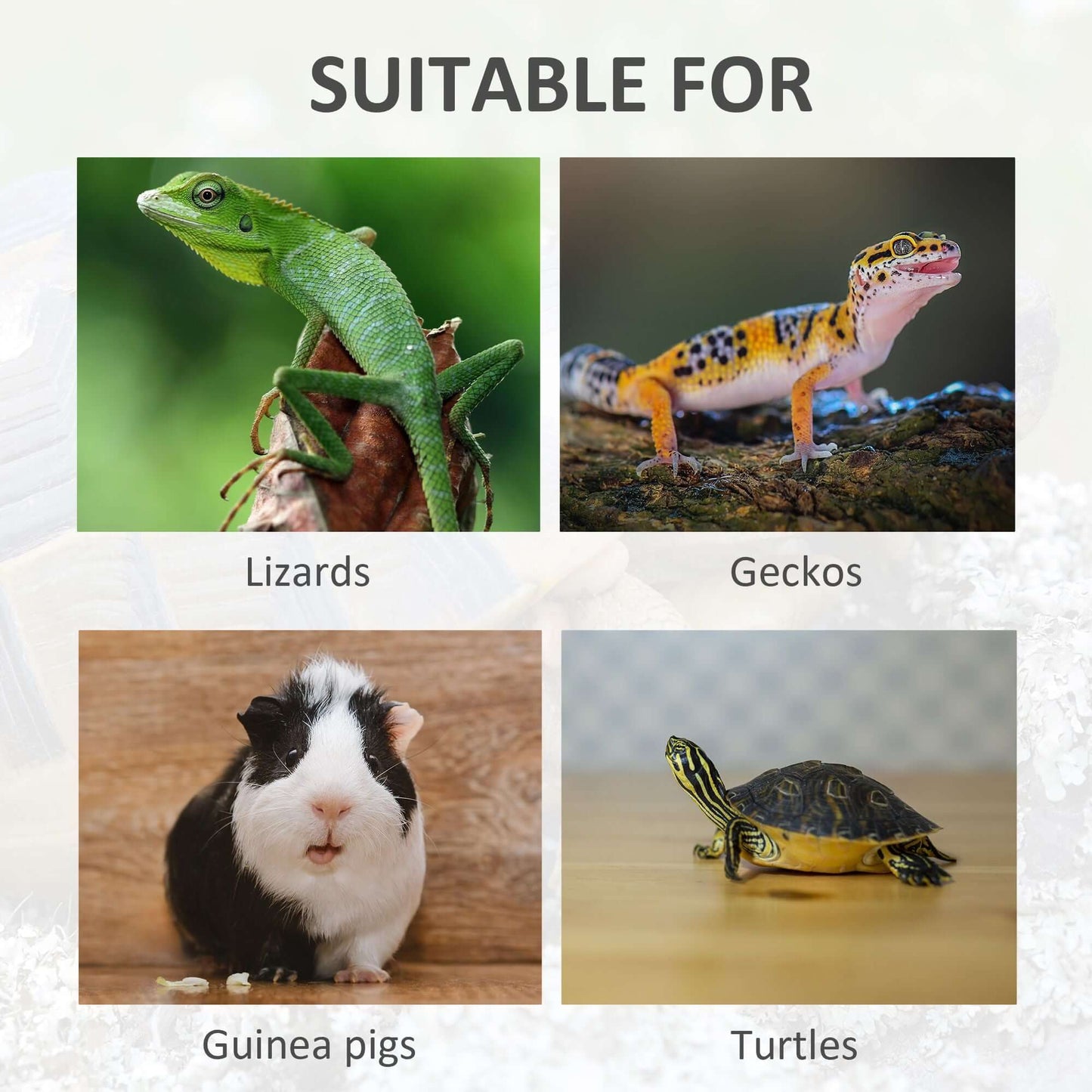 PawHut Wooden Tortoise House Indoor Turtle Habitat Enclosure Outdoor Reptile Cage Gray suitable for lizards, geckos, turtles, guinea pigs.