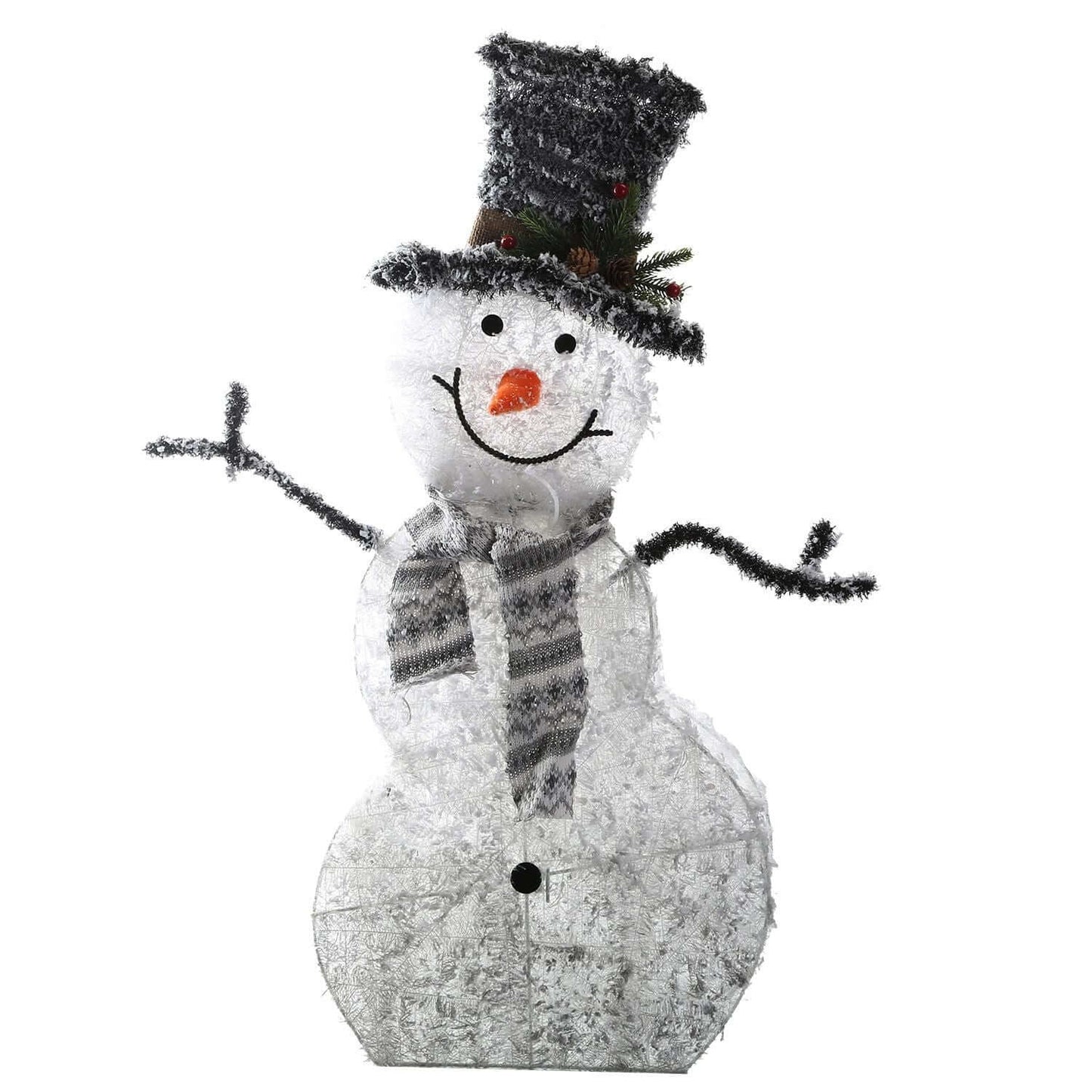 LED Christmas Snowman Decoration Light Battery operated with shiny fiber flocking, perfect for creating a festive holiday atmosphere.