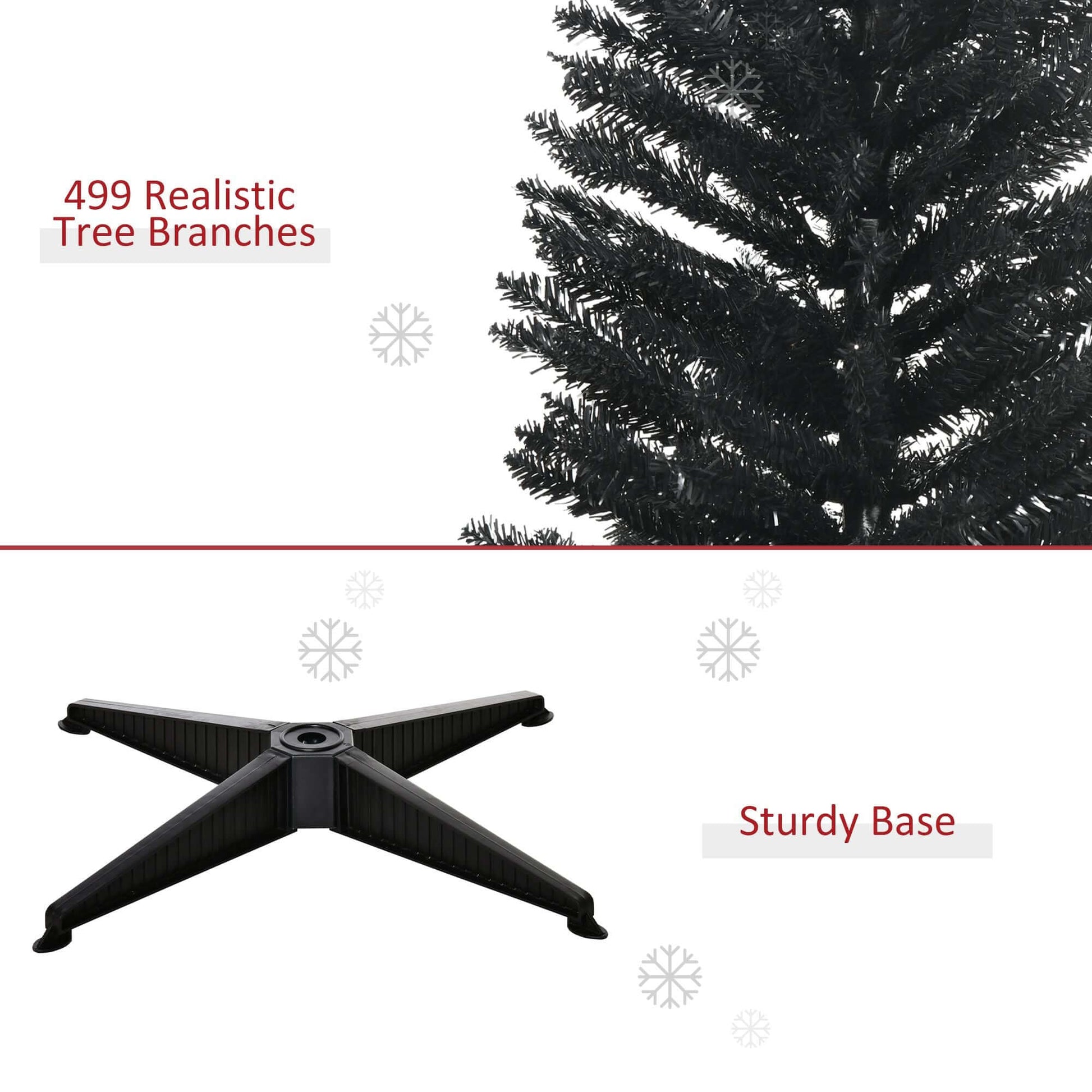 499 branch 7ft Artificial Pencil Slim Christmas Tree with sturdy base