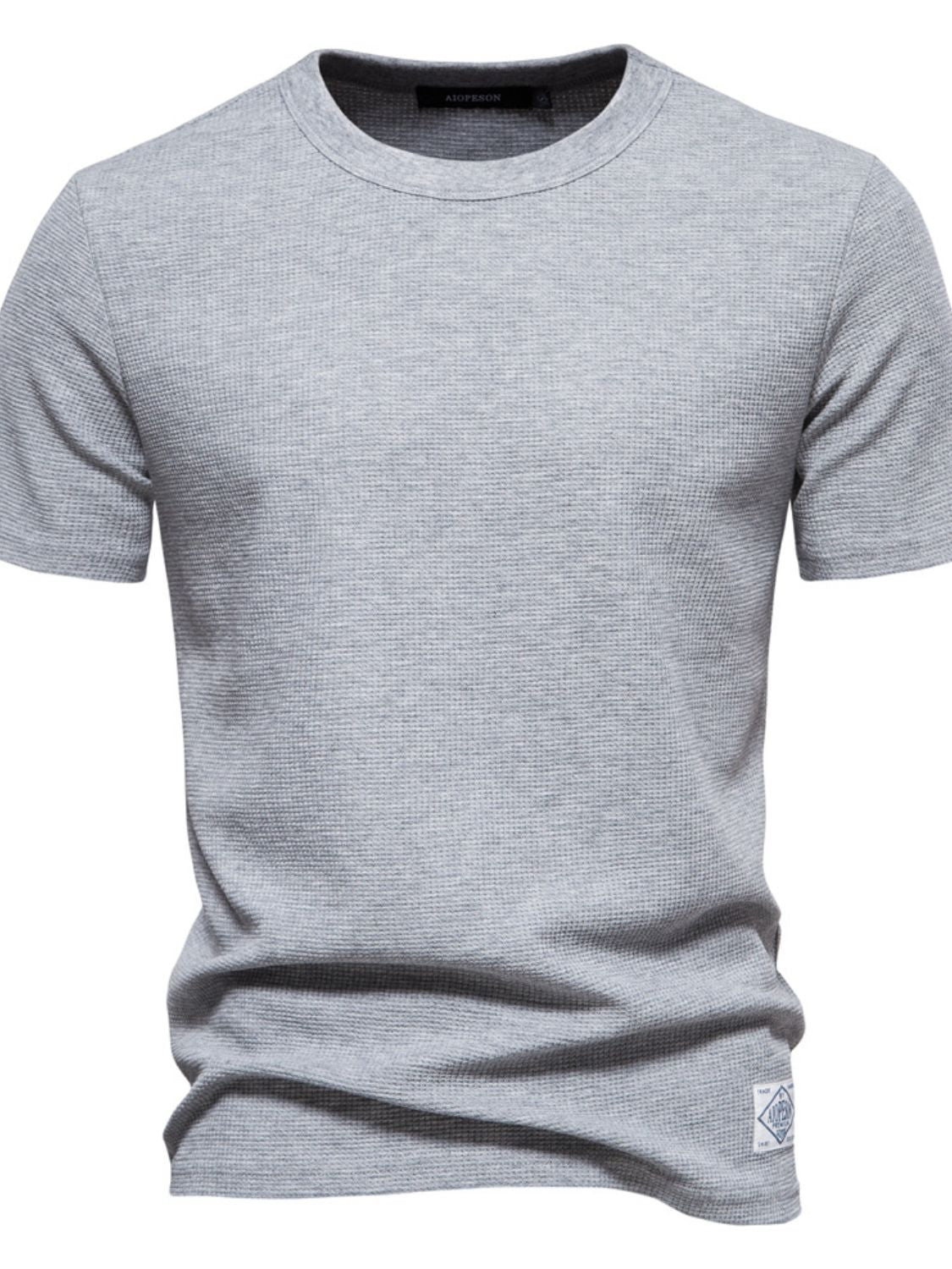 Waffle-Knit Short Sleeve T-Shirt