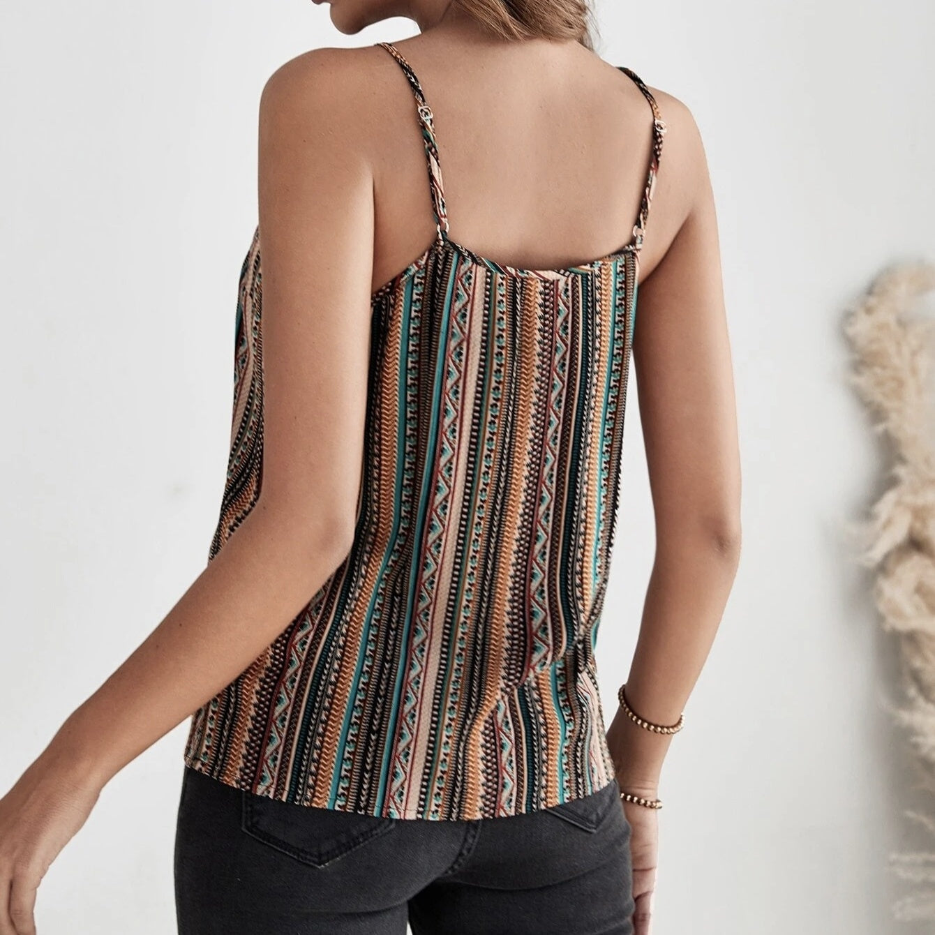 Women’s Geographical Print Retro Camisole Top