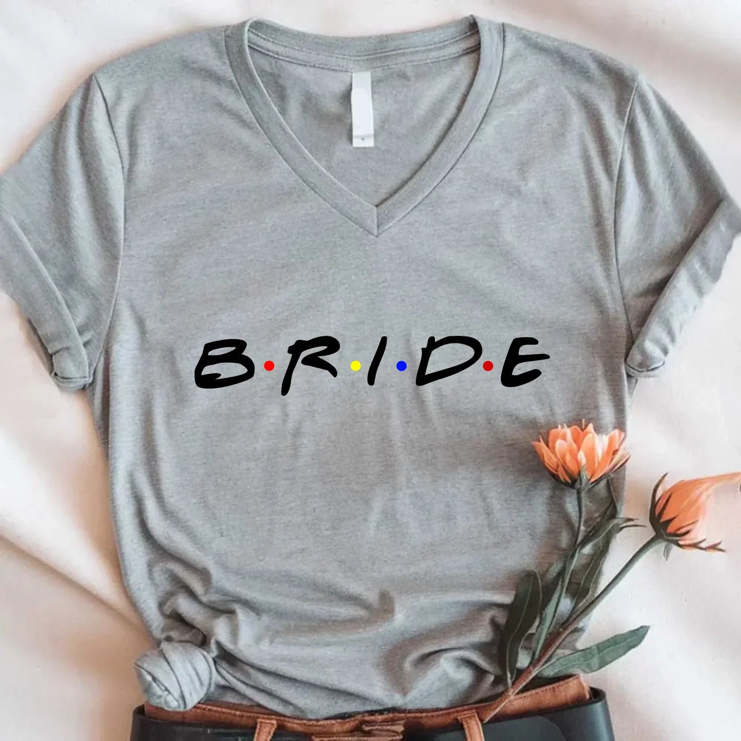 ๐ Bachelorette Party Shirts Bride, I Do Crew V-Neck Tee ๐พ