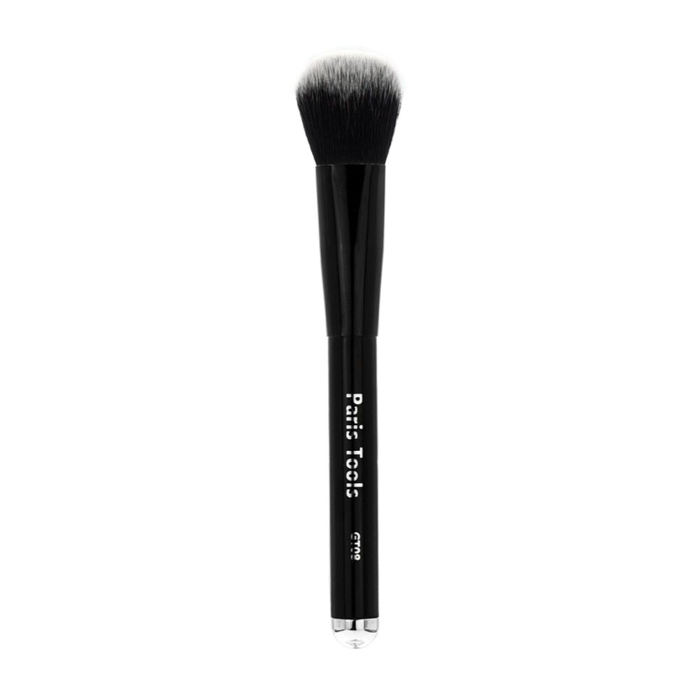 Chisel Blush Brush - GT08, 100% synthetic vegan brush, ideal for applying foundation, contouring, and adding blush to cheeks.