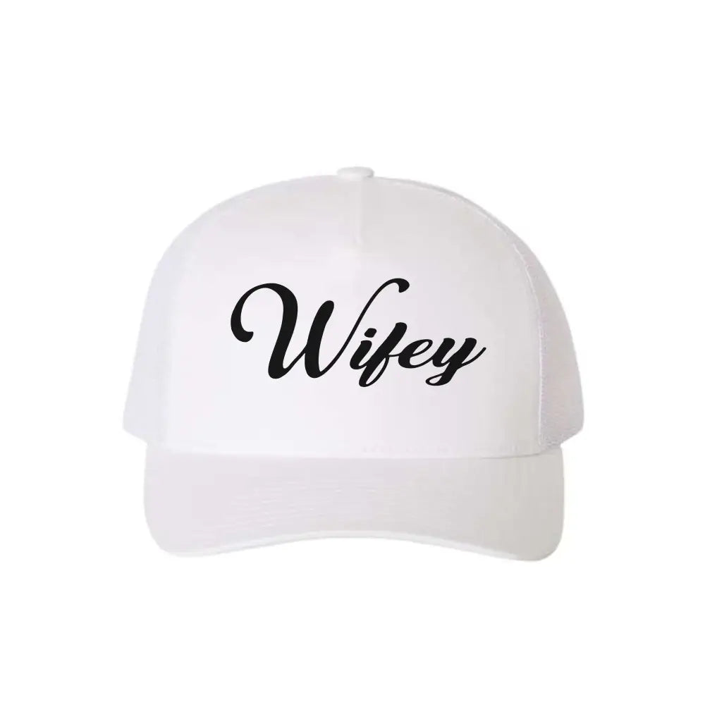 Embroidered Wifey Trucker Hat – Classic Mesh Cap for Wedding or Anniversary