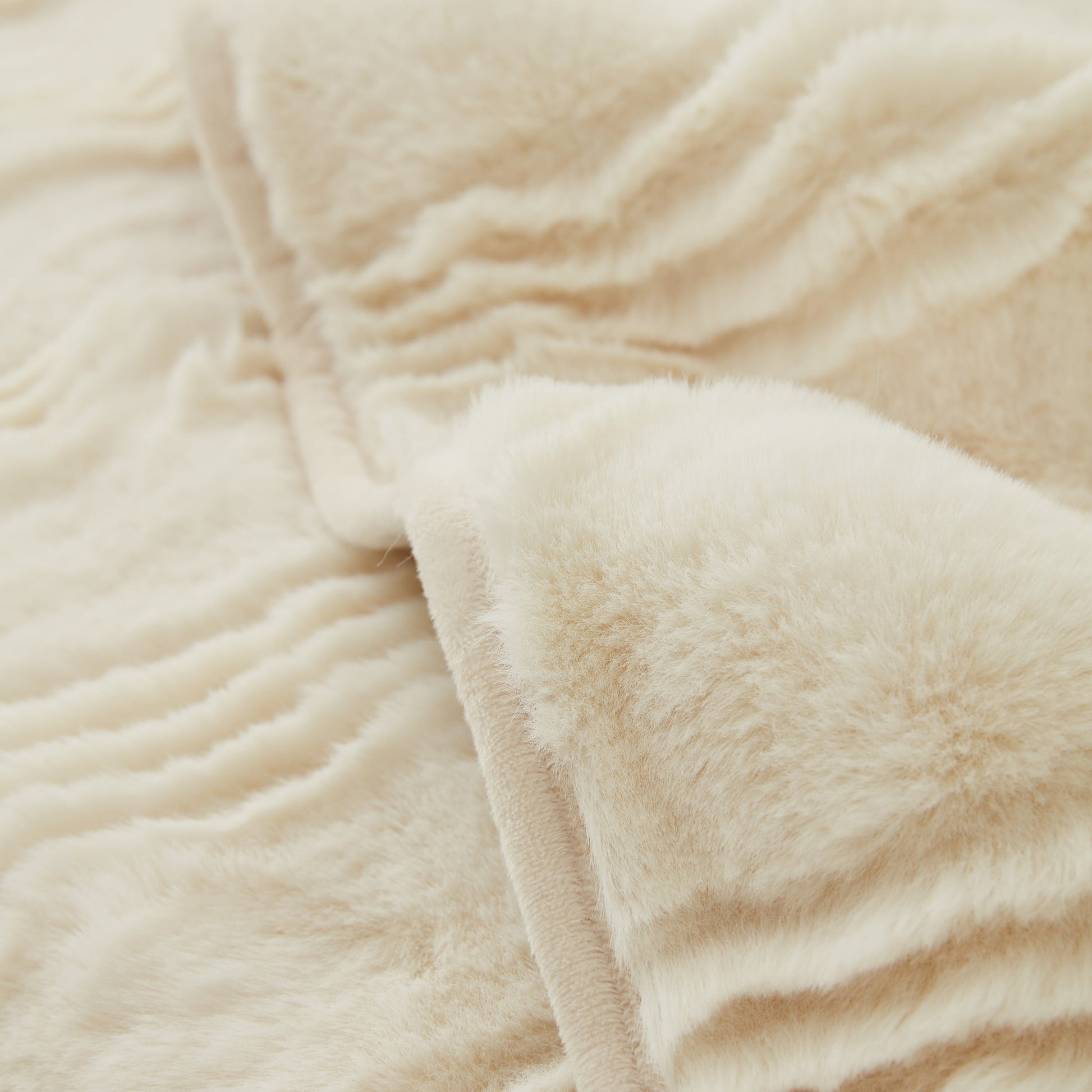 Soft Thick Faux Fur Sofa Cover Stripe Fluffy Fuzzy Non-Slip Washable Couch Covers with plush texture