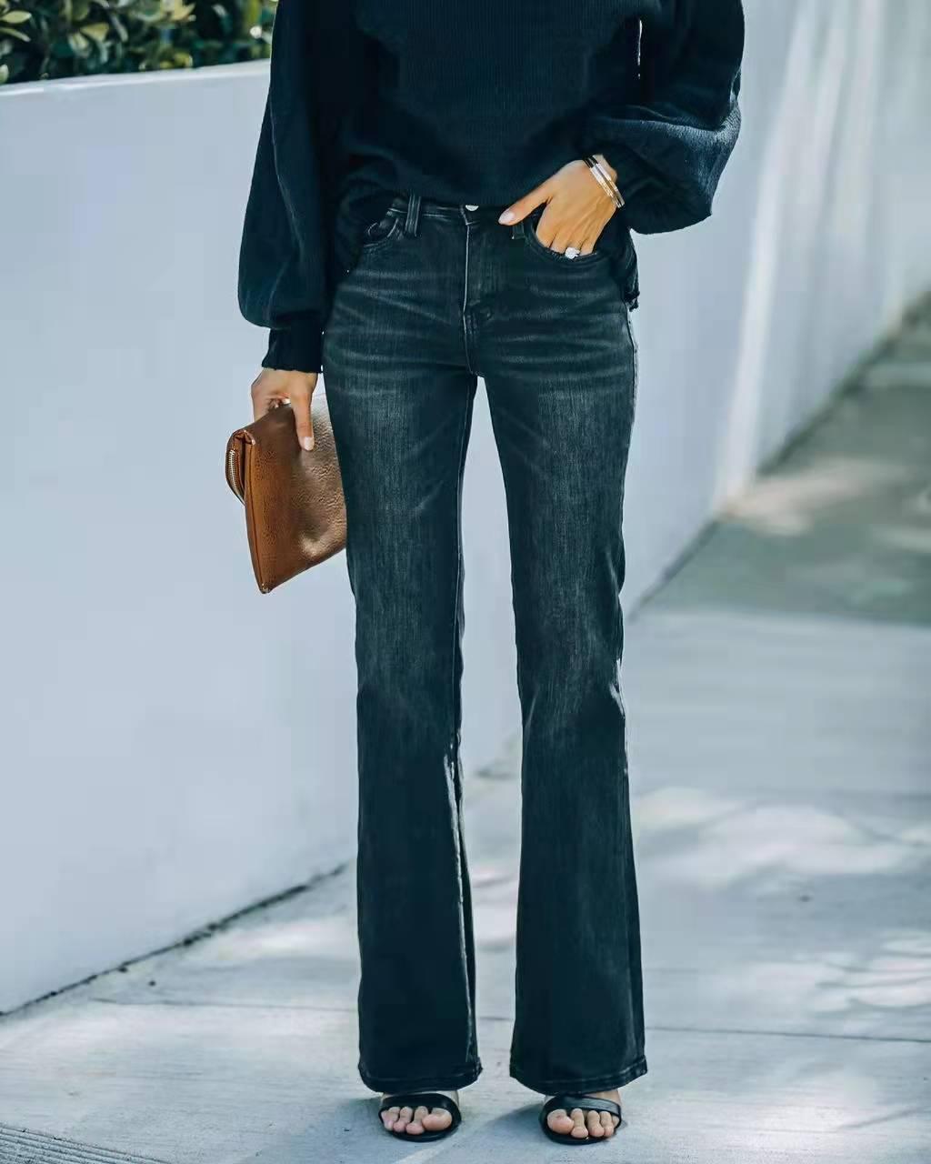 High Waist Black Pencil Jeans – Perfect Fit for Cowgirls, modeled with sleek style and classic design, ideal for modern cowgirls.