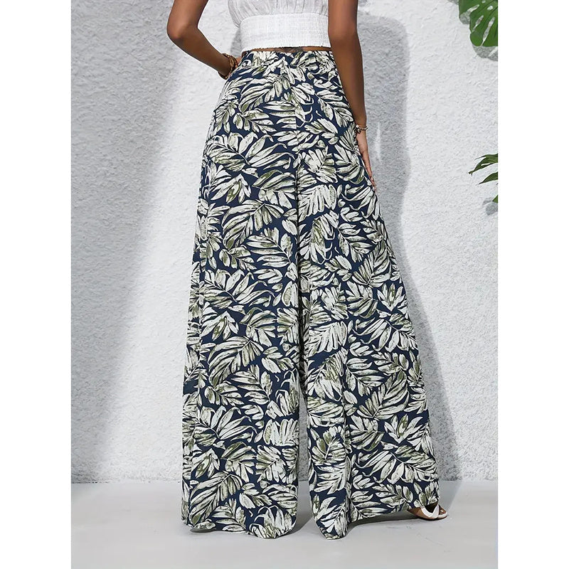Women’s Printed High‑Waist Wide‑Leg Palazzo Pants