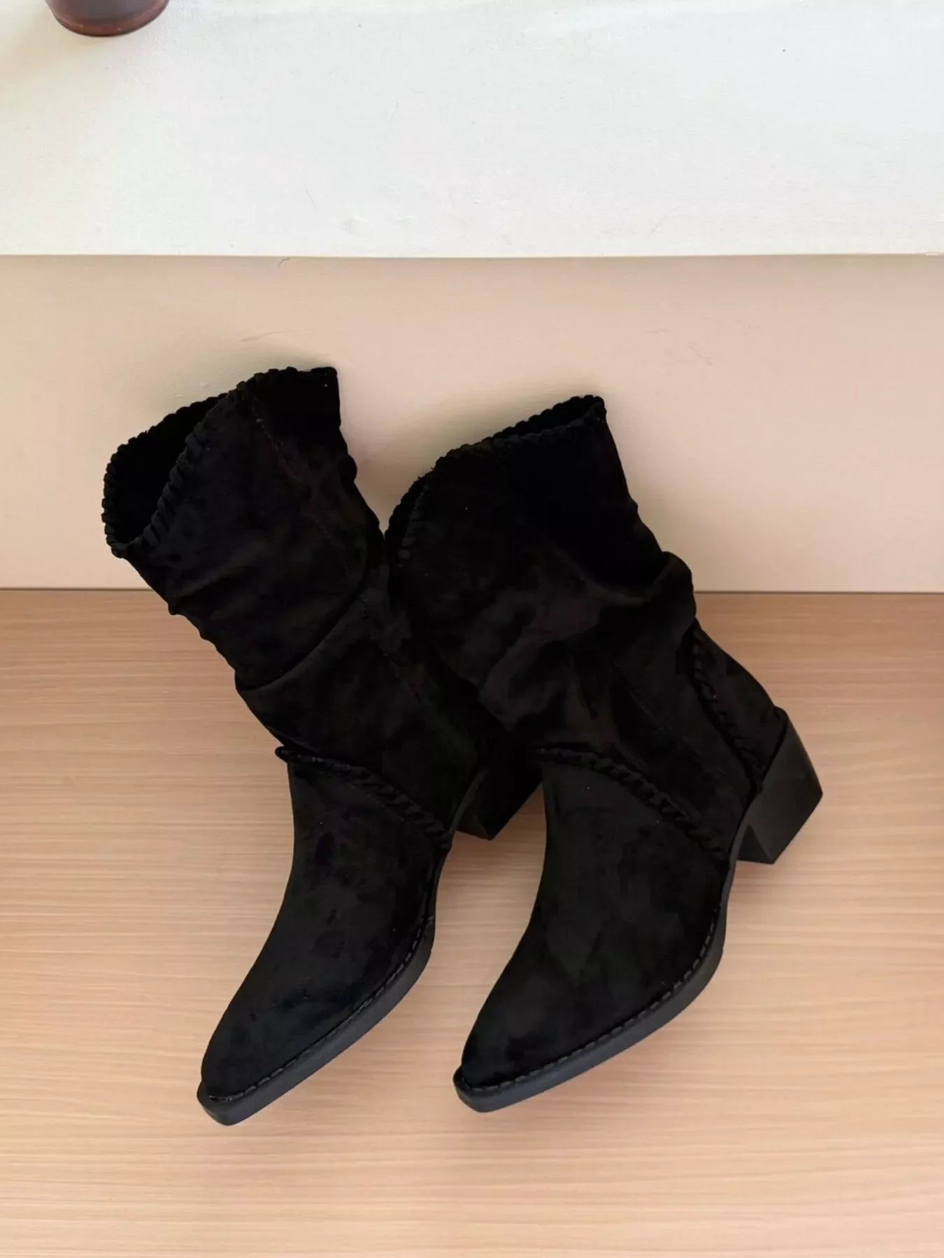 Point Toe Block Heels Boots
