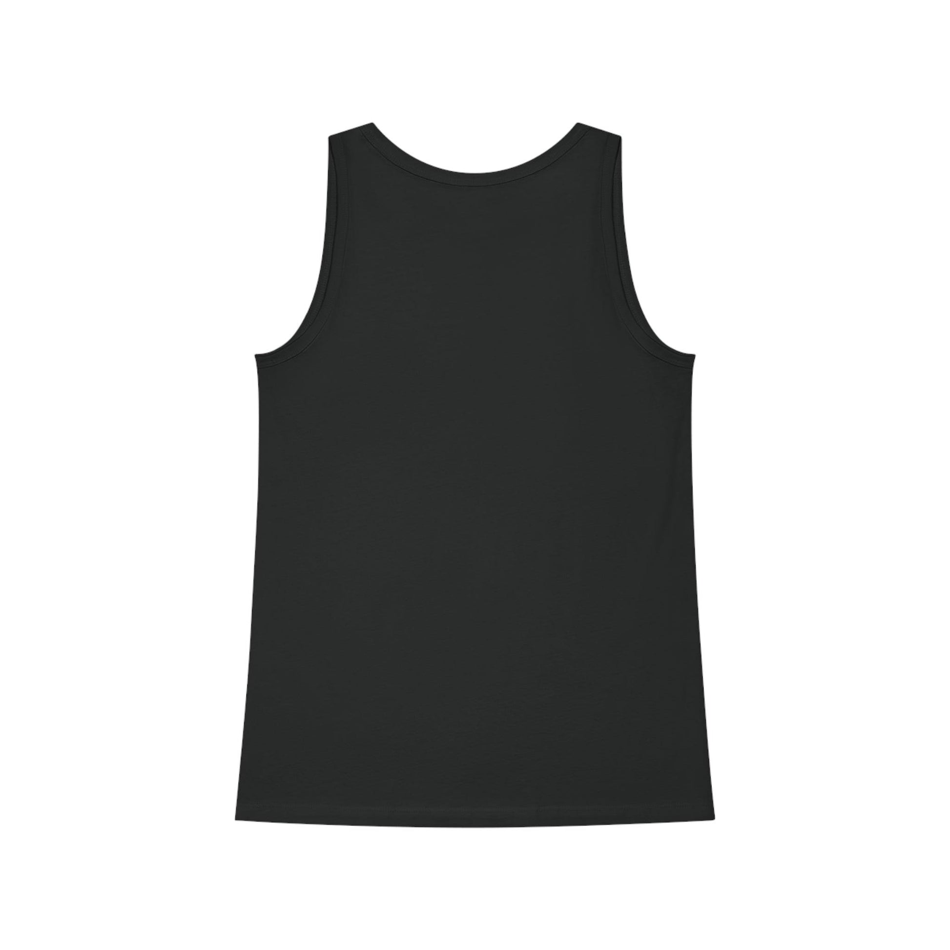 Back view of black "Drunk and Ready to Leave Tank Top St Patricks Day" made from organic cotton.