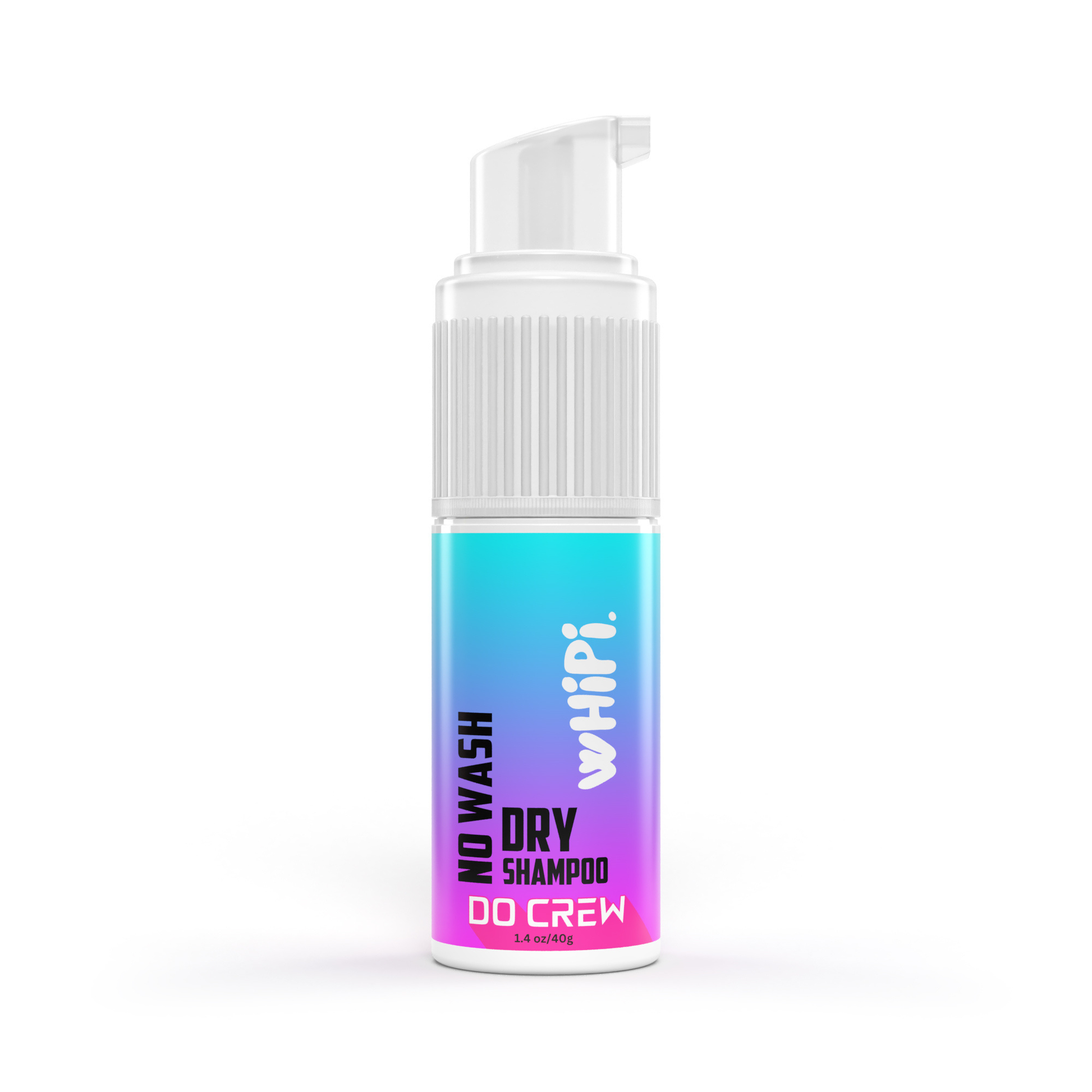 No Wash- Do Crew Dry Shampoo bottle with plant-based oil absorbing powder on white background