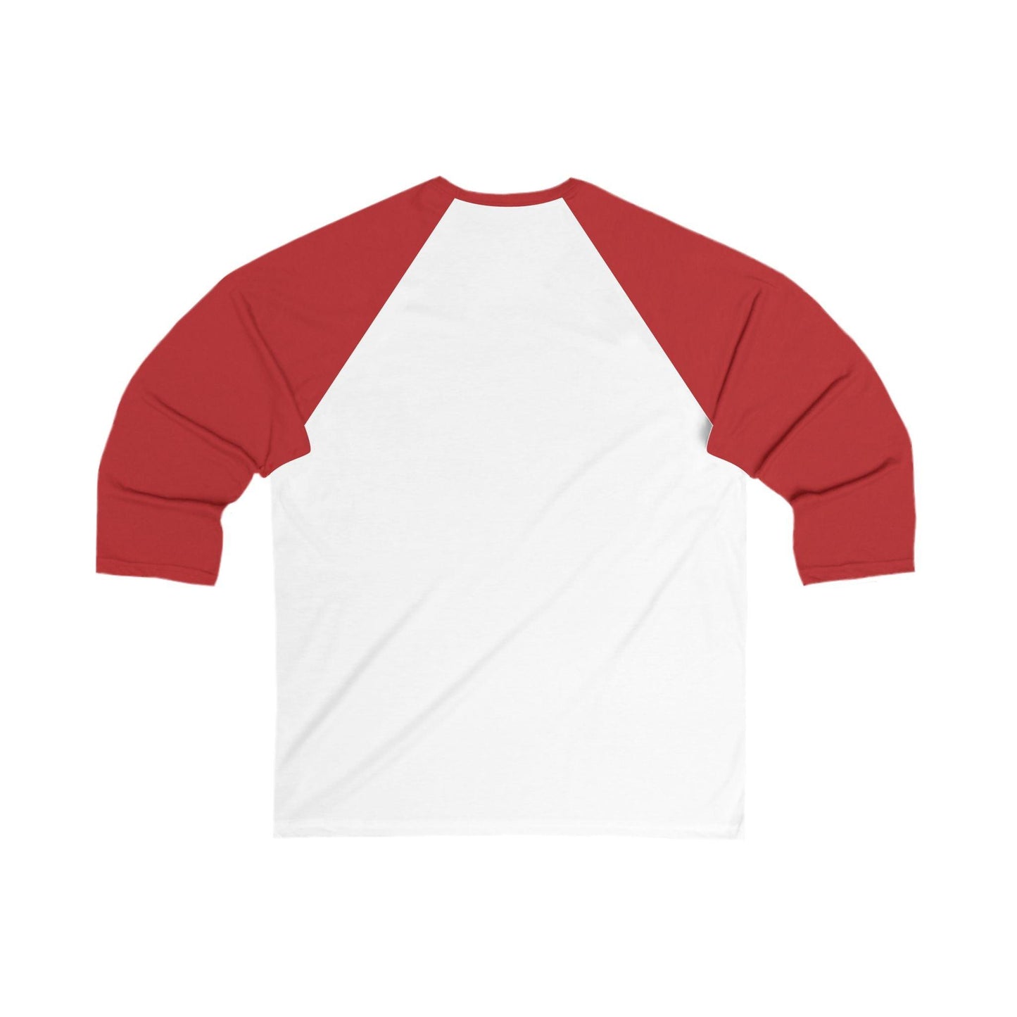 Back view of Whiskey Bent and Heaven Sent 3/4 Sleeve Baseball Tee in white and red color scheme.